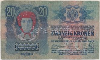 1913. 20K hátlapján gúnyrajz T:III