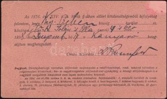 1898 Orvosi jelentés kanyaróban való megbetegedésről