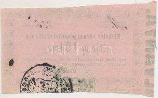 Miskolc 1860. 10kr "Miskolcz városa pénztári utalványa" rózsaszín papíron T:III
