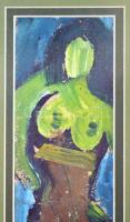 Cs. Németh Miklós (1934-2012): Női akt. Olaj, karton, jelzett, 36×10 cm