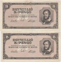 1946. 1.000.000BP (10x) T:vegyes (közte jobbak is)