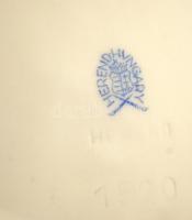 Herendi virágmintás tányér, kézzel festett, jelzett (koronás), hibátlan, d:20,5 cm