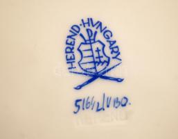 Herendi Viktória mintás süteményes tányér kézzel festett, jelzett, d: 16,5 cm