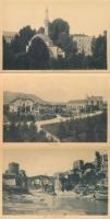 3 db régi képeslap füzet / 3 pre-1945 postcard booklets - Parirs, Musée du Louvre, Sarajevo