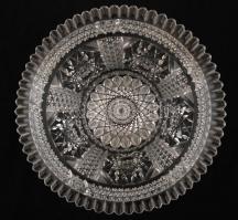 Kristályüveg tál, apró hibával  25x9cm