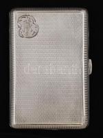 Ezüst cigarettadoboz, monogramos, Ag., 78,9gr., jelzett, 7,5x5cm/ Silver cigarette box, monogrammed,...