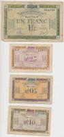 Franciaország 1923. 0,05Fr + 0,10Fr + 0,25Fr + 1Fr "Megszállt Területek Vasúti Igazgatása" T:III,III- France 1923. 0,05 Francs + 0,10 Francs + 0,25 Francs + 1Franc "Régie des Chemins de Fer des Territoires Occupés" C:F,VG