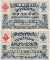 1946. 500.000AP 500P (2x) hamis okirati illetékbélyeggel és felülbélyegzéssel / with fake stamps and overprint T:III