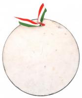 1991. "Máriakeménd '91' - 1939-45" festett porcelán plakett nemzetiszín szalagga...
