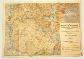 1941 A Tiszántúl földtani térképe, dr. Sümeghy József, 2db, (É, D-i rész), nagy méretű,  hajtogatva, szép állapotban, 68x96cm