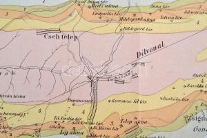 cca 1890 A Steierlaki kőszénterület földtani térképe, hajtogatva, szép állapotban, 37x48cm