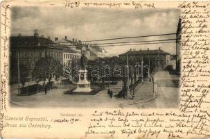Sopron, Oedenburg; Széchenyi tér és szobor (kis szakadás / small tear)