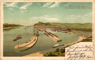 1899 Pozsony, Bratislava; Téli kikötő, Verlag von E. Kozics / winter port, litho (EK)