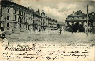 Pozsony, Pressburg, Bratislava; Grassalkovics tér, Frigyes főherceg palota / square, palace (EK)