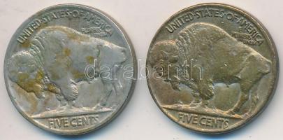 Amerikai Egyesült Államok 1919. 5c Cu-Ni + 1935. 5c Cu-Ni "Buffalo" T:2-
USA 1919. 5 Cent...