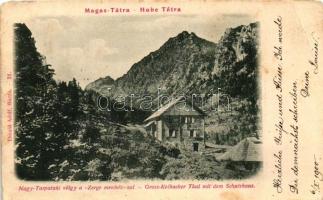 Tátra, Nagy-Tarpataki völgy, Zerge menház; Divald Adolf / valley, rest house (EB)