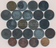1897KB 2f Br + 1916-1918KB 20f Fe (9x) + 1926-1944. 1f Br (4x) + 2f Br/Fe (17x) + 10f Cu-Ni/Fe (57x)...