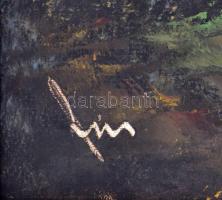 Fin jelzéssel: Alpesi táj.  Olaj, vászon, keretben, 40×80 cm