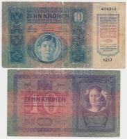 1904. 10K + 1915. 10K mindkettő hamis "BEREG 20 ARTIL COLONIAL ARMÉE D'HONGRIE" felül...