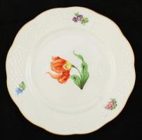 Herendi íriszmintás tányér, porcelán,kézzel festett, jelzett, hibátlan, 16cm