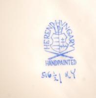 Herendi íriszmintás tányér, porcelán,kézzel festett, jelzett, hibátlan, 16cm