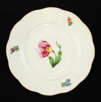 Herendi íriszmintás tányér, porcelán, jelzett, kézzel festett, hibátlan, 16cm