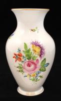Herendi mezei virág mintás váza, porcelán, jelzett, kézzel festett, hibátlan, 18cm
