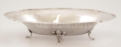 Ezüst  (Ag.) tál, jelzett, díszített peremmel, 22×14 cm nettó:215 g