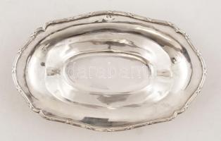 Ezüst  (Ag.) tál, jelzett, díszített peremmel, 22×14 cm nettó:215 g
