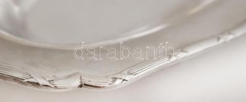 Ezüst  (Ag.) tál, jelzett, díszített peremmel, 22×14 cm nettó:215 g