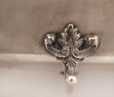 Ezüst  (Ag.) tál, jelzett, díszített peremmel, 22×14 cm nettó:215 g