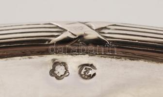 Ezüst  (Ag.) tál, jelzett, díszített peremmel, 22×14 cm nettó:215 g