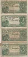 Szovjetunió 1937. 1R  (3x) + 3R + 1938. 3R (4x) T:III,III-
Soviet Unino 1937. 1 Ruble (3x) + 3 Rubl...