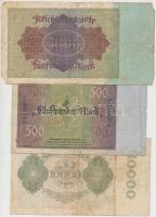 Németország / Weimari Köztársaság 1922. 500M + 5000M + 10.000M T:III,III-
Germany / Weimar Republic...