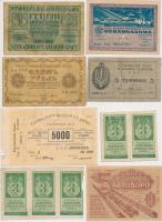 Orosz Birodalom / Ukrajna 33db vegyes bankjegy és szelvény rossz nagyrészt rossz állapotban T:vegyes...