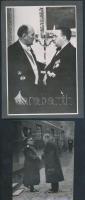 cca 1947-1948 Dinnyés Lajost ábrázoló 2 db fotó, egyiken Titóval, 12x9 és 16x10 cm