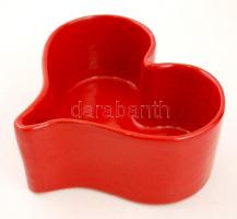 Szív alakú tálka és tulipán formájú mécsestartó, mázas kerámia, jelzés nélkül,  m:19,5 cm, 12×13 cm