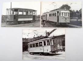 cca 1960 3 db fotó régi budapesti villamoskocsikról, köztük 43A és 66-os villamos.