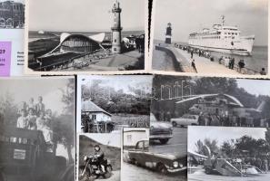 cca 1940-80 Vegyes, közlekedési eszközökkel kapcsolatos fotók, fotólapok, nyomtatványok, 17db, külön...