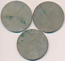 1935. "Turul Szövetség Országos Lövészversenyei" 3db ezüstözött fém díjérem. Szign.: ME (3...