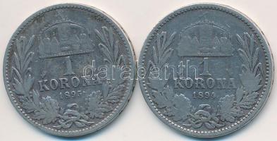 1894KB-1895KB 1K Ag "Ferenc József" (2x) T:2