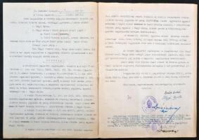 1945 Hagyaték tárgyalási jegyzőkönyv 100 x 20Pengő törvénykezési illetékbélyeggel