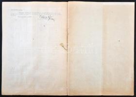 1945 Hagyaték tárgyalási jegyzőkönyv 100 x 20Pengő törvénykezési illetékbélyeggel