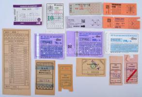 15 db különböző korszakból származó BKV jegy és HÉV jegy