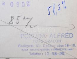 1940 Beszkárt csapat fotó, Pobuda Alfréd által jelzett fotó, 11x17cm