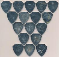 17db fém jelvény klf magyar megyékkel + Pécs városával (29x26mm) T:2