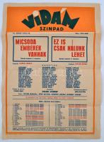 1962 Vidám Színpad plakátja márciusi műsoráról 42x30 cm