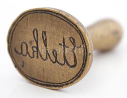 Réz pecsétnyomó "Etelka" felirattal, m:4,5 cm