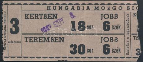 1943 Hungária Mozgó Siófok mozijegy