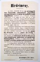 1876 Hirdetmény választási névjegyzékbe való összeírásról.